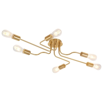 AC110-240V Golden Finish Ceiling Lights Available with/without 6pcs E26 LED Bulbs L910mm（Dia140mm）*H146mm