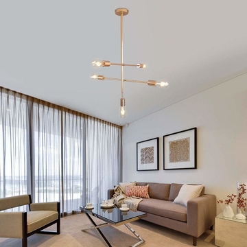 AC110-240V Modern Golden Rotatable Arm Ceiling Lights  with/without 5pcs E26 LED Bulbs